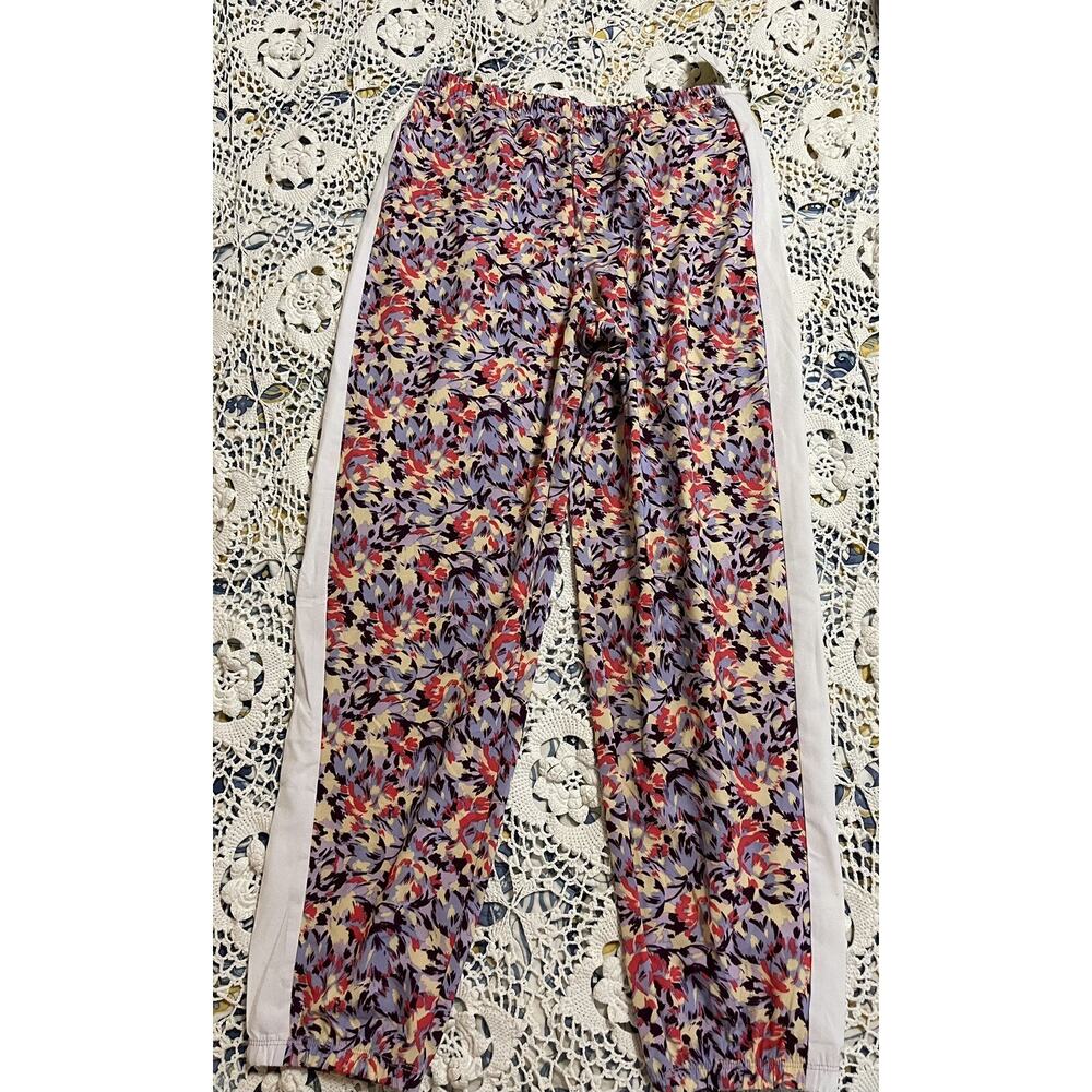 Zella Girls Purple Abstract Floral Joggers Size L(10-12) NWOT